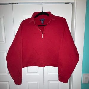 Non-Fiction cropped quarter zip